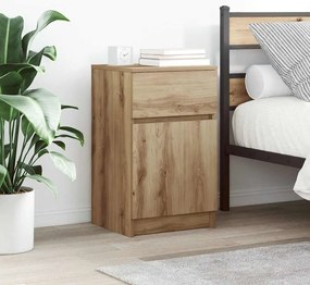 vidaXL Κομοδίνα 2 τεμ. τεχνίτης Δρυς 39x35x65 εκ. Επεξεργασμένο Ξύλο