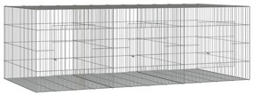 vidaXL Κλουβί Κουνελιών 3 Πάνελ 163x79x54 εκ. από Γαλβανισμένο Σίδερο