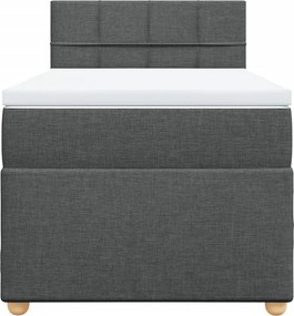 vidaXL Κρεβάτι Boxspring με Στρώμα Σκούρο Γκρι 80x200 εκ. Υφασμάτινο