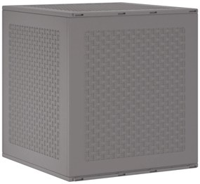 Κουτί αποθήκευσης κήπου με πόρτα Ανοιχτό γκρι 55 x 53 x 57 εκ.