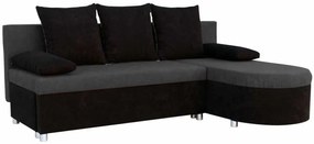 Γωνιακός καναπές Karl-Μαύρο-Γκρι σκούρο