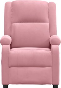 vidaXL Πολυθρόνα Μασάζ Ηλεκτρική Ροζ Βελούδινη