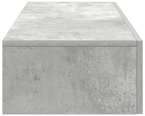 Ράφι τοίχου με συρτάρια Γκρι μπετόν 100x36x19 cm Ξύλο μηχανής 859989