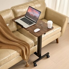 VEVOR Overbed Table Mobile Bed Side Desk with Flip Desktop Wheels &amp; Cup Holder