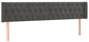 vidaXL Κεφαλάρι με Πτερύγια Σκούρο Γκρι 183x16x78/88 εκ. Βελούδινο