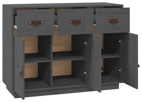 vidaXL Συρταριέρα Γκρι 100 x 40 x 75 εκ. από Μασίφ Ξύλο Πεύκου