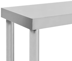 VidaXL Ράφι Επιτραπέζιο για Πάγκο Διώροφο 120x30x65 εκ. Ανοξ. Ατσάλι