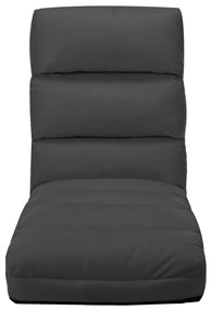 Καρέκλα Δαπέδου Πτυσσόμενη Ανθρακί από Συνθετικό Δέρμα - Ανθρακί