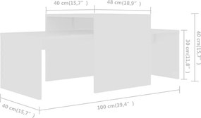 vidaXL Σετ Τραπεζάκια Σαλονιού Λευκά 100 x 48 x 40 εκ. από Επεξ. Ξύλο