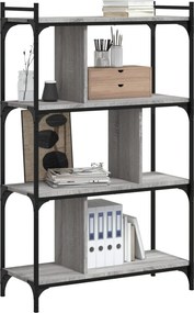 vidaXL Βιβλιοθήκη 4 Επιπέδων Γκρι Sonoma 76 x 32 x 123 εκ. Επεξ. Ξύλο