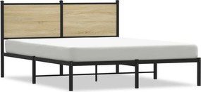 vidaXL Σκελετός Κρεβ. Χωρίς Στρώμα Sonoma Δρυς 140x200 εκ. Μεταλλικό