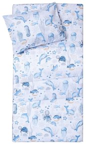 Σεντόνια Βρεφικά Βυθός (Σετ 2τμχ) White-Blue Viopros Crib 80x100cm 100% Cotton
