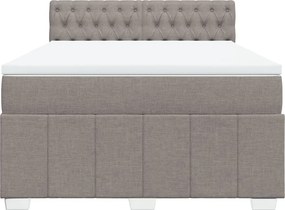 vidaXL Κρεβάτι Boxspring με Στρώμα Taupe 160x200 εκ. Υφασμάτινο