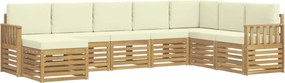 vidaXL Σειρά Καναπέ Εξωτερικού 8 pcs Λευκό και Κρεμ