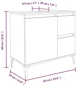 Ντουλάπι Μπάνιου Μαύρο 65x33x60 εκ. Επεξεργασμένο Ξύλο - Μαύρο