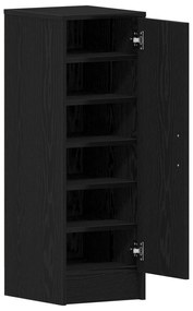 vidaXL Μαύρη Ντουλάπα Για Παπούτσια από Δρυς 32x35x92 εκ, Με Επεξεργασμένο Ξύλο