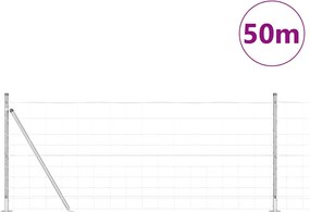 vidaXL Συγκολλητός Φράκτης με Σκυρόδεμα Βάση 50 x 1 m Ασημί Δίχτυ