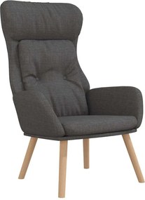 vidaXL Πολυθρόνα Relax Σκούρο Γκρι Υφασμάτινη με Υποπόδιο