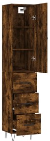 vidaXL Ντουλάπι Καπνιστή δρυς 34,5x34x180 εκ. από Επεξεργασμένο Ξύλο