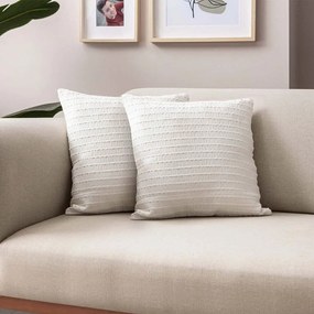Μαξιλαροθήκη Διακοσμητική (Σετ 2Τμχ) 881PCR1396 White Aberto Design 43X43 Πολυέστερ