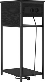 vidaXL Κομοδίνο Μαύρη Οξυά 41 x 28 x 76 εκ. Επεξεργασμένο ξύλο