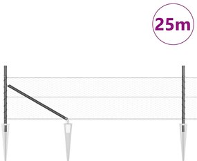 vidaXL Στύλος Περιφράξεων Γκρι 25 x 0,4 μ (25 χιλιοστά πλέγμα)
