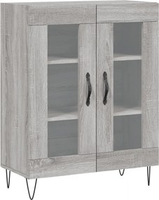 vidaXL Ντουλάπι Γκρι Sonoma 69,5 x 34 x 180 εκ. Επεξεργασμένο Ξύλο