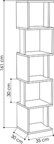 Βιβλιοθήκη Piri Megapap χρώμα sandstone 35x30x161εκ.