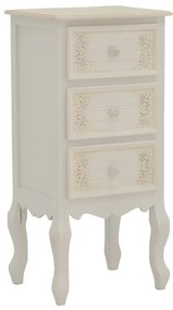 Κομοδίνο Pazlen Inart mdf σε λευκή αντικέ απόχρωση 40x34.5x82εκ