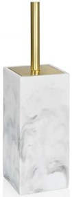 Πιγκάλ Modern AH-BA68125 8x33cm Marble Effect White-Gold Andrea House Ατσάλι,Polyresin