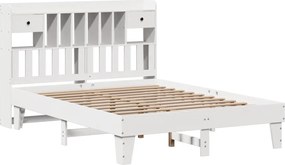 vidaXL Σκελετός Κρεβ. Χωρίς Στρώμα Λευκό 140x190 εκ Μασίφ Πεύκο