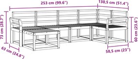 vidaXL Σειρά Καναπέ Εξωτερικού 6 pcs Φυσικό