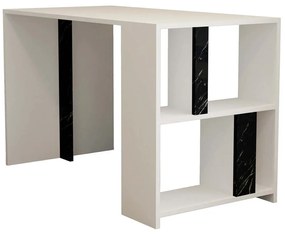 Γραφείο Lima 845HCT3835 120x60x75,4cm Marble Effect Black-White