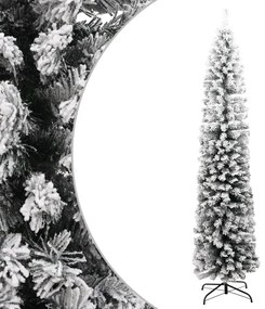 vidaXL Χριστουγεννιάτικο Δέντρο Τεχνητό Slim Χιόνι Πράσινο 240εκ PVC