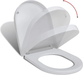 vidaXL Κάλυμμα Λεκάνης με Soft Close &amp; Quick Release Τετράγωνο Λευκό