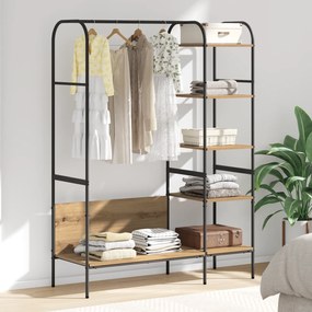 vidaXL Ράφι Ρούχων με Ράφια Ξύλο Δρυός 120x44x160 εκ Σχεδιασμένο Ξύλο