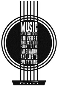 Διακοσμητικό Τοίχου My Music 279ENZ1824 40x60cm Black Wallity Μέταλλο