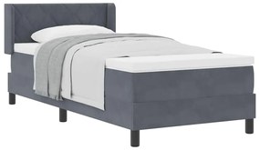 vidaXL Κρεβάτι με Ελατήρια και Στρώμα Μαύρο 100x200 εκ. Βελούδο