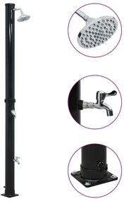 vidaXL Ντους Ηλιακό Μαύρο 220 εκ. 20 Λίτρων