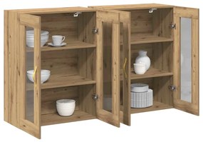 vidaXL Επιτοίχιο ντουλάπι 2 pcs artisan δρυς 69.5 x 34 x 90 εκ.