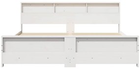 vidaXL Σκελετός Κρεβατιού Λευκό 200 x 200 cm Μασίφ ξύλο πεύκου