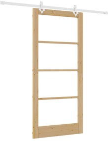 vidaXL Συρόμενη Πόρτα με Σετ Υλικών 93x202 εκ. Μασίφ Ξύλο Πεύκου