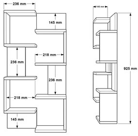 Ραφιέρα Τοίχου Pomar σε Φυσικό - Λευκό 47.2x14.5x92.5εκ. 47.2x14.5x92.5 εκ.