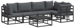 vidaXL Σετ Καναπέ Κήπου 6 pcs Μαύρο 70 x 70 x 32 εκ Αλουμίνιο