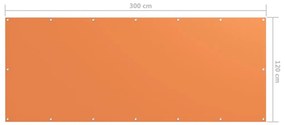 Διαχωριστικό Βεράντας Πορτοκαλί 120 x 300 εκ. Ύφασμα Oxford - Πορτοκαλί