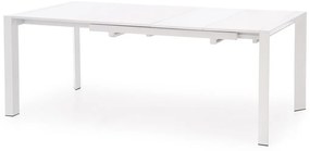 Τραπέζι Houston 124, Γυαλιστερό λευκό, 76x80x130cm, Επιμήκυνση, Ινοσανίδες μέσης πυκνότητας, Μέταλλο