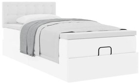 vidaXL Οθωμανικό κρεβάτι με στρώμα Λευκό 100x200cm Faux Leather