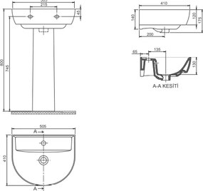 Cerastyle Bella 032000 50x40 - Νιπτήρας μπάνιου