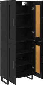 vidaXL Highboard Μαύρη Οξυά 69,5 x 34 x 180 εκ. Επεξεργασμένο ξύλο