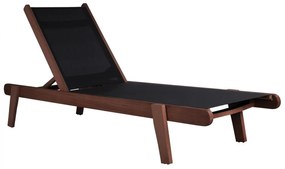 Professional Sunbed Oak Creta Walnut and Black Cover  202,5x66,5x30,5cm